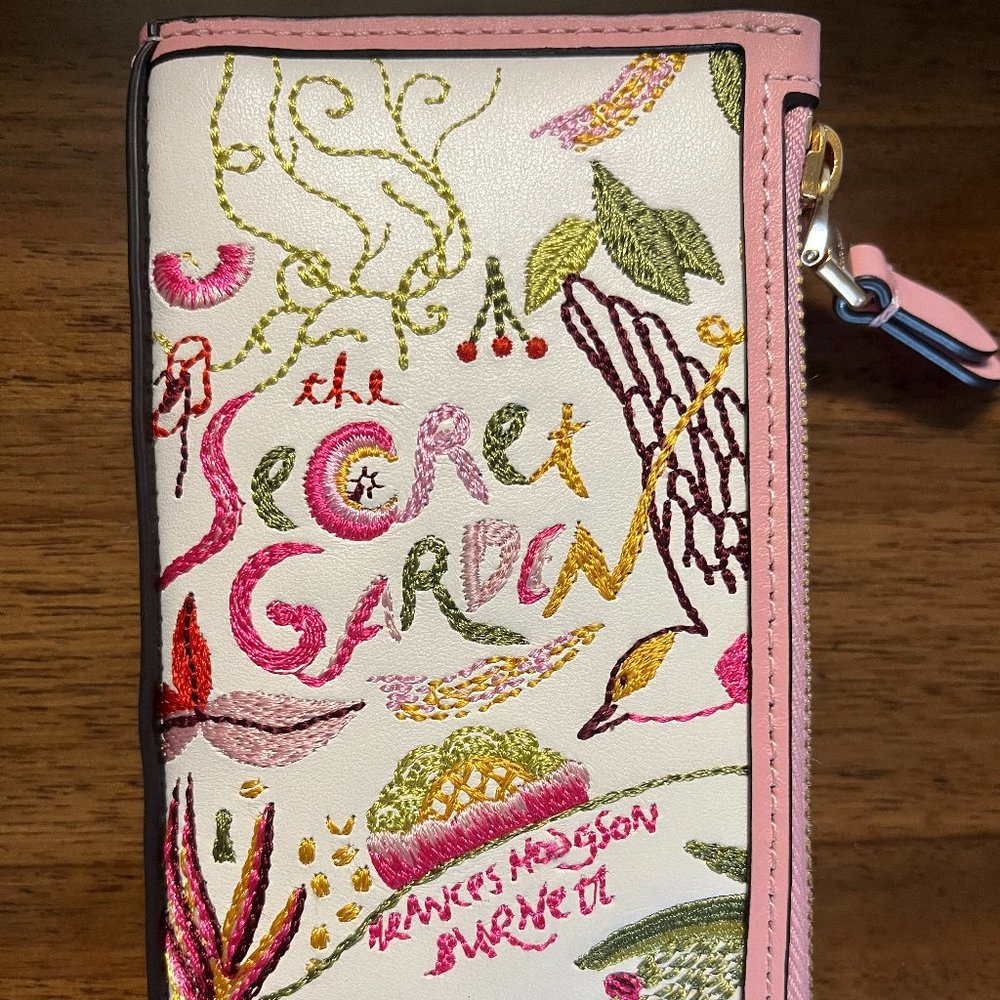 Kate Spade Storyteller Secret Garden Embroidered Bifold Wallet